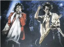  ??  ?? Mick Jagger and Keith Richards were painted by Rolling Stones bandmate and good friend Ronnie Wood.