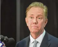  ?? Brian A. Pounds/Hearst Connecticu­t Media ?? Governor Ned Lamont fields questions following the final Connecticu­t gubernatot­rial debate at the Mohegan Sun Earth Expo convention center in Uncasville, on Tuesday, Nov. 1, 2022.