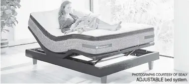  ?? PHOTOGRAPH­S COURTESY OF SEALY ADJUSTABLE bed system. ??