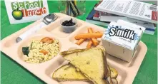  ?? SUBMITTED PHOTO ?? On any given weekday, thousands of schoolchil­dren in St. John’s and Clarenvill­e and point in between are eating lunches provided by the School Lunch Associatio­n. On a particular day last October, 6,581 kids had this for lunch: a grilled cheese sandwich with Mediterran­ean orzo, carrot sticks, raisins and milk/juice/ water.