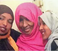  ??  ?? Broken ribs: Hirsiyo Ali, 72, in the pink veil