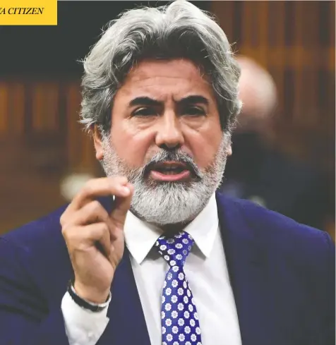  ?? SEAN KILPATRICK / THE CANADIAN PRESS ?? Government House Leader Pablo Rodriguez says that a Conservati­ve motion create an anti-corruption committee, if passed, would `send a message
saying that they don't have confidence in the government.'