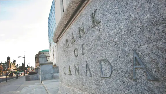 ?? GEOFF ROBINS/AFP VIA GETTY IMAGES ?? The Bank of Canada will consider the impact of the coronaviru­s and recent indicators that suggest the economy is stagnant when it makes its rate decision next week. “These recent events are too recent to show up in the data, so it’s really a question about how do we think about the risks going forward?” says deputy governor Timothy Lane.