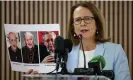  ?? ?? Anne Barrett Doyle, a co-founder of BishopAcco­untability, at the press conference. She said the church’s handling of the allegation­s bore the earmarks of ‘an old-time cover-up’. Photograph: Guglielmo Mangiapane/Reuters