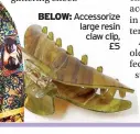  ?? ?? Accessoriz­e large resin claw clip, £5