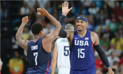  ??  ?? Carmelo Anthony won a third Olympic gold medal at the Rio Games. Photograph: Tim Clayton - Corbis/Corbis via Getty Images