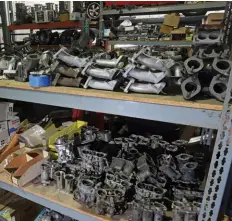  ??  ?? Below left: No shortage of spares for 356s and 912s here. You need a carburetto­r or manifold?