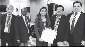  ??  ?? Top winner Maria Shervy Monica De Cerqueira (middle) is flanked by (from left) doctors Primo Gonzales, Gamini Da Silva, her father, Hermogenes Villareal and husband Leonardo De Cerqueira.