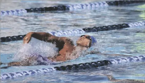  ?? COURTESY PHOTO IVP FILE PHOTO / ?? Brawley Union High School swimmer CJ Manuel will be competed in the 100-meter backstroke in a state swimming meet at Clovis West High School in Fresno, California, on Friday, May 13, 2022.