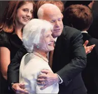  ?? Paul Sancya / Associated Press ?? In this Sept. 4, 2008, file photo, Republican presidenti­al nominee John McCain embraces his mother, Roberta, at the end of his acceptance speech at the Republican National Convention in St. Paul, Minn.