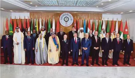  ?? REUTERS PIC ?? Arab leaders ahead of the 30th Arab Summit in Tunis, Tunisia, yesterday.