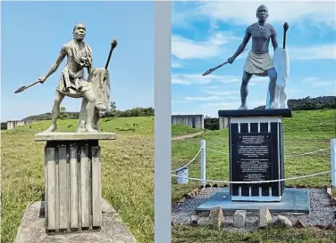  ?? Picture:Picture: SUPPLIED ?? BEFORE AND AFTER: A monument of late Xhosa warrior Nkosi Jongumsobo­mvu Maqoma which was revamped by ANC volunteers this week in preparatio­n of president Cyril Ramaphosa's visit on Sunday.