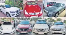  ?? PTI FILE ?? Some of the cars linked to Nirav Modi that were seized by the Enforcemen­t Directorat­e.