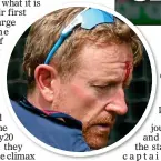  ?? ?? OUCH: England coach Paul Collingwoo­d was struck in the head during net practice