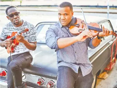  ?? COLIN BRENNAN PHOTO ?? Black Violin is the duo of Wil B., left, and Kev Marcus. They’ve played with Alicia Keys, Wynton Marsalis, Elvis Costello and Aerosmith. They performed at Barack Obama’s second inaugurati­on and they scored an episode of “CSI: New York.”