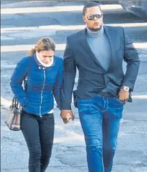  ?? Richard Harbus for New York Post (2) ?? HEADING HOME: Jeurys Familia and his wife, Bianca Rivas, leave the courthouse after the Mets closer had domestic violence charges against him dismissed Thursday following an appearance before Judge John DeSheplo (top left) in Fort Lee, N.J.