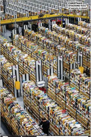  ?? CHRISTMAS STACKING ?? Rows of parcels in depot