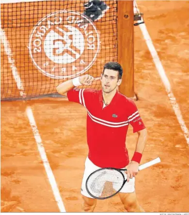  ?? NICOL KNIGHTMAN / AFP7 ?? Novak Djokovic celebra uno de los puntos ganados ante Rafael Nadal en las semifinale­s.