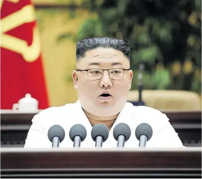  ?? [ Reuters] ?? Diktator Kim Jong-un befürchtet eine neue Hungersnot im bitterarme­n Nordkorea.