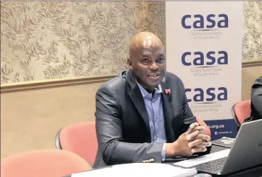  ?? PHOTO: DIMPHO MAJA/ANA ?? Casa’s chief executive Advocate Themba Ngobese releasing the Casa survey 2017 report in Emperors Palace Casino.