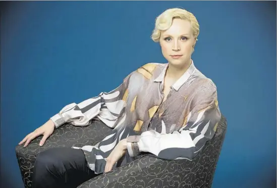  ?? Ricardo DeAratanha
Los Angeles Times ?? GWENDOLINE CHRISTIE,
familiar as the formidable Brienne on “Game of Thrones,” will be featured as a “Star Wars” stormtroop­er and “Hunger Games” rebel.