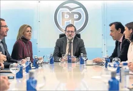  ?? TAREK / EFE ?? Mariano Rajoy presidió ayer la reunión del comité de dirección del Partido Popular