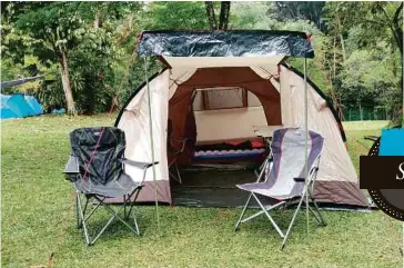  ??  ?? Choose from high-quality tents to outdoor accessorie­s from High Peak.