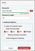  ??  ?? LastPass’s password generator auto-creates up to 12-character passwords using upperand lowercase letters, numerals, and special characters.