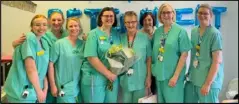  ?? ?? Carol Irlam with her colleagues at West Berkshire Community Hospital