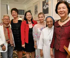  ?? RICHARD REYES ?? FROM LEFT: Deanna Go Bio, North America Foundation; Toni Gregory Palenzuela, Centennial PR and events; Felina Co Young, CHS Manila president; Gloria Angara, College Alumnae Committee; Sister Victricia Pascasio; Vicky Garchitore­na Arpon, Centennial...