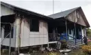  ?? Photograph: Georgina Kekea ?? The police station in Honiara, Solomon Islands was burned down during protests in the capital.