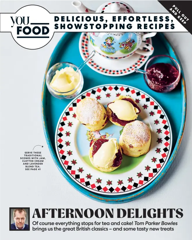  ??  ?? SERVE THESE TRADITIONA­L SCONES WITH JAM, CLOTTED CREAM AND LAVENDER BLEND TEA. SEE PAGE 41