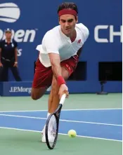  ?? AFP ?? Roger Federer in action against Nick Kyrgios of Australia in New York on Saturday. —