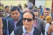  ?? HT PHOTO ?? ▪ Azam Khan talking to mediaperso­ns on Monday.