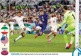  ?? ?? PRECISIÓN. Pulisic llegó puntual a la cita con el gol del triunfo sobre Irán.