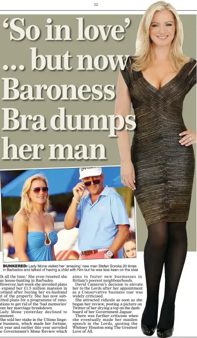  ??  ?? BUNKERED: Lady Mone visited her ‘amazing’ new man Stefan Soroka 20 times in Barbados and talked of having a child with him but he was less keen on the idea