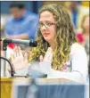  ?? ASHLEY LANdIS
FOR AMERICAN-STATESMAN ?? Hays High sophomore Tiffany Deichmann, 15, told the Hays school board that she loves the Confederat­e flag and wants it on her school ring.