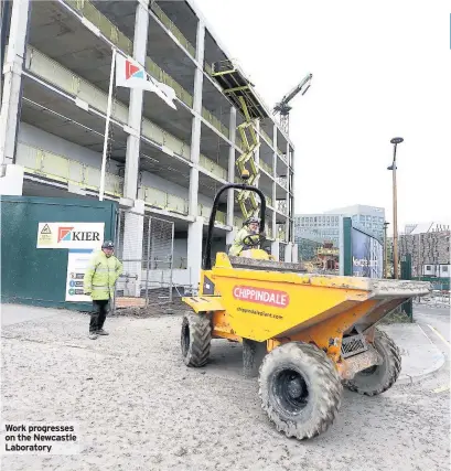  ??  ?? Work progresses on the Newcastle Laboratory