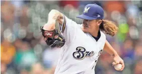  ?? JEFF HANISCH/USA TODAY ?? Brewers pitcher Josh Hader says he’s an “out-getter.”