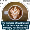  ??  ?? The number of businesses in the beverage serving industry has massively fallen in the past seven years