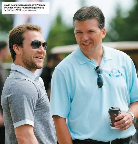 ??  ?? David Desharnais a rencontré Philippe Boucher lors du tournoi de golf de ce dernier en 2013.
