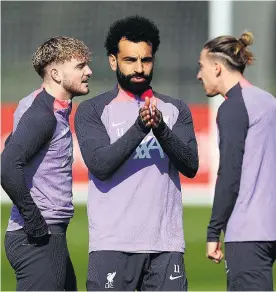  ?? ?? REGRESSO. Mohamed Salah treinou sem limitações antes de viajar para Praga e pode voltar a jogar pelo Liverpool