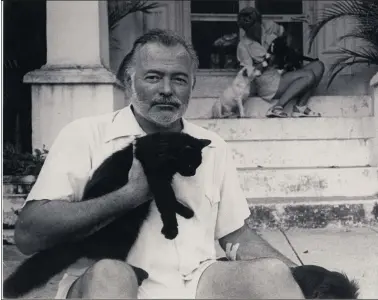  ?? COURTESY OF A.E. HOTCHNER ?? Ernest Hemingway at his home in Cuba, circa 1950s, as seen in the new PBS documentar­y “Hemingway.”