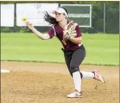  ?? RACHEL WISNIEWSKI — FOR DIGITAL FIRST MEDIA ?? Quick Turn: Avon Grove senior Megan Nolan catches the ball at second base and throws it to first Monday against Council Rock North.