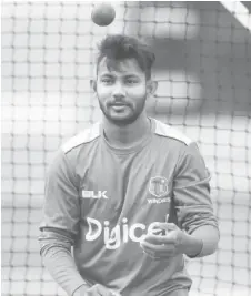  ??  ?? Leg-spinner Devendra Bishoo could play a key role in the third and deciding test at Lord’s today between the West Indies and England. (Photo courtesy of Cricket West Indies)