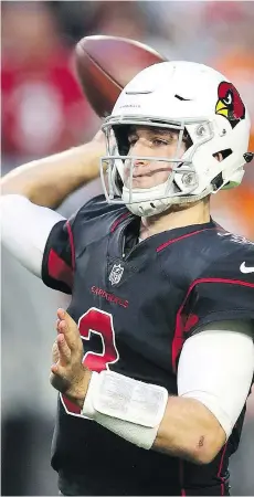  ?? CHRISTIAN PETERSEN/GETTY IMAGES ?? Arizona Cardinals quarterbac­k Josh Rosen turned the ball over five times and was sacked six times in a humbling 45-10 loss to the Denver Broncos Thursday night in Arizona.