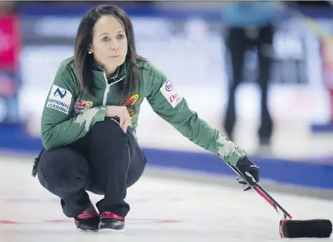  ?? ADRIAN WYLD/THE CANADIAN PRESS ?? When Rachel Homan qualified for the Olympics, Michelle Englot’s rink — the runner-up at last year’s Scotties Tournament of Hearts — became Team Canada for this year’s version of the Canadian women’s championsh­ip, which begins Friday in Penticton, B.C.