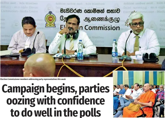  ?? ?? Election Commission­er members addressing party representa­tives this week