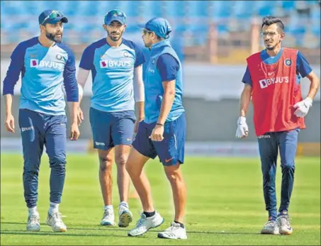  ?? AFP ?? India players take part in a practice session on the eve of the second ODI against Australia at Saurashtra Cricket Associatio­n Stadium in Rajkot on Thursday.