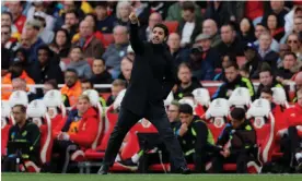  ?? Photograph: Tom Jenkins/The Guardian ?? Mikel Arteta’s side failed to capitalise on Liverpool’s earlier slip.